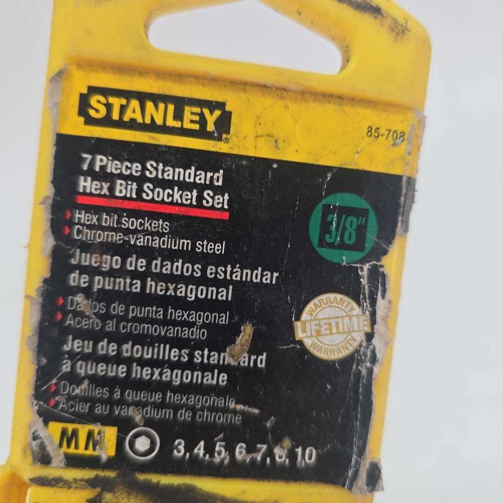 Stanley 5 Pc 3/8" Drive Hex Bit Socket Set 4mm 5mm 6mm 7mm 8mm - Picture 2 of 10
